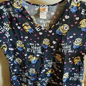 Minions size large scrub top